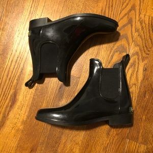 Black Ralph Lauren Rain Boots, Great Condition. Worn only 3 times.